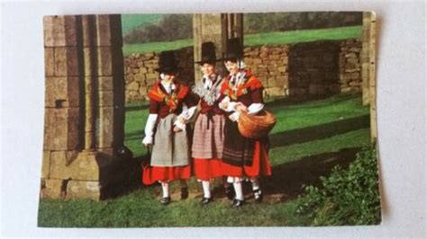 Welsh Folk Dancers 1969 Vintage Postcard Dennis National Costume Wales