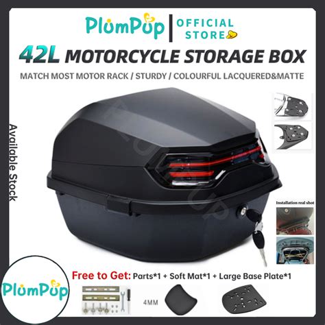 Plumpup Explorer Max Liters Motorcycle Ex Tail Rack Box Universal