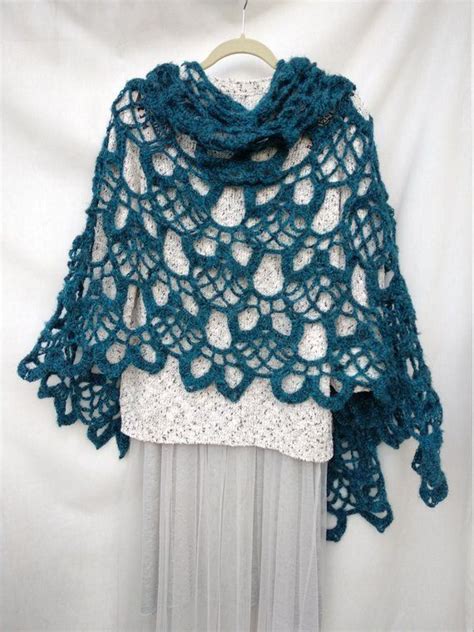 Ejemplo Oceano Chal A Crochet Estilo Boho Chal De Lana Chal Etsy