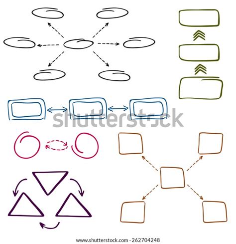 Set Hand Drawn Vector Flow Chart Stock Vector Royalty Free