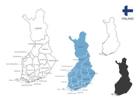 Estilo De Ilustraci N De Vector De Mapa De Finlandia Tiene Toda La