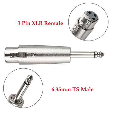 Pack Pin Xlr Female To Mm Mono Male Plug Audio Cable Mic