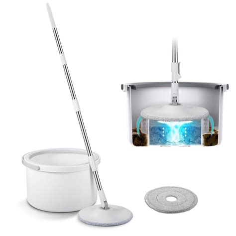 Buy Spin Mop Bucket Set Clean Water Sewage Separation 2 Mop Pads Heads Wet Dry Use Mydeal