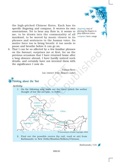 Ncert Book For Class 9 English Chapter 10 Kathmandu