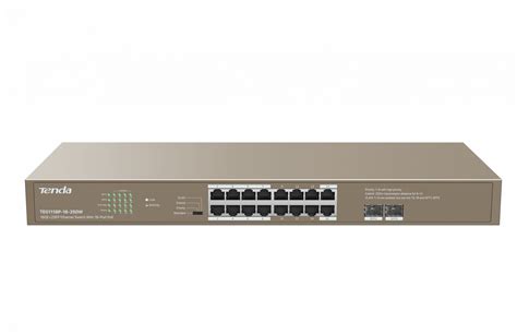 Tenda TEG1118P 16 250W 16 Port 16GE 2SFP Ethernet Switch With 16 Port