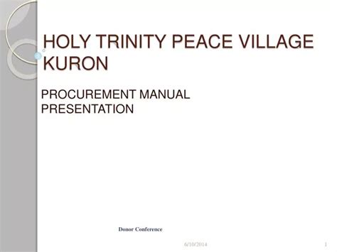 Ppt Holy Trinity Peace Village Kuron Powerpoint Presentation Free