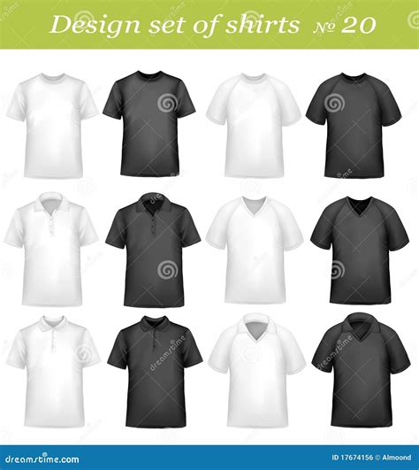 Black And White Men Polo And T Shirts Royalty Free Stock Image