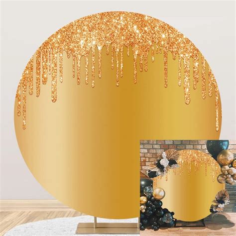 Amazon OERJU 7 2x7 2ft Gold Glitter Round Backdrop Cover