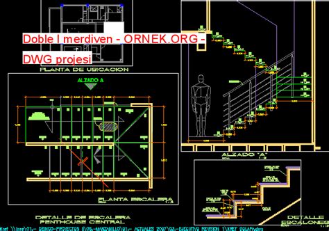 Proje Sitesi Merdiven Korkuluk Detay Autocad Projesi