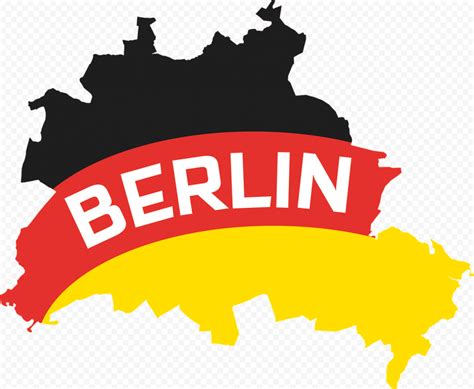 Berlin State Map With Germany Flag PNG Image | Citypng