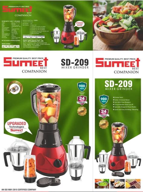 Sumeet Mixer Grinder 900w 5jars At Rs 3500piece Mumbai Id