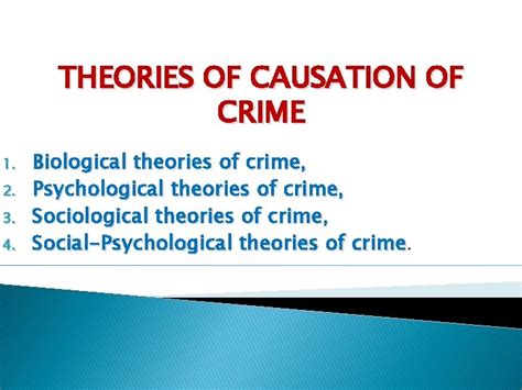 Theories Of Causation Of Crime 1 2 3