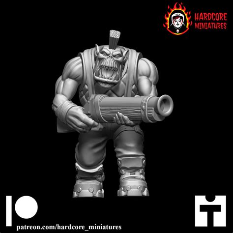 D Printable Space Orcs Ds Heads By Hardcore Miniatures