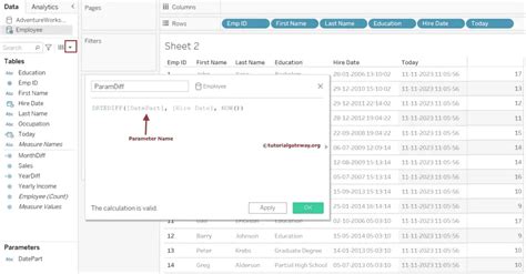 Tableau Datediff Function