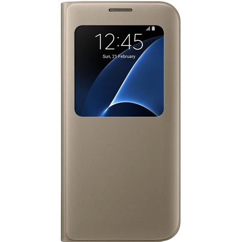 Best Buy Samsung S View Flip Cover Flip Cover For Galaxy S7 Edge Gold