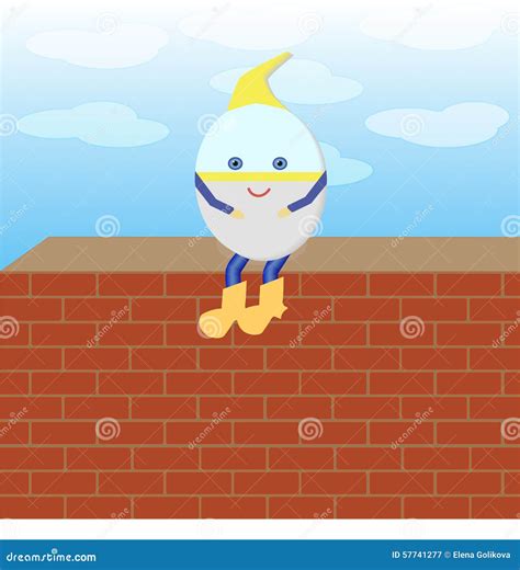 Humpty Dumpty Is Sitting On The Wall Stock Vector Illustration Of