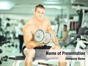 Bodybuilding Shirtless Attractive Muscular PowerPoint Template