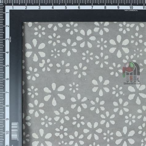 Grey Fabric With White Floral Clothing Fabric Soft Material - Etsy