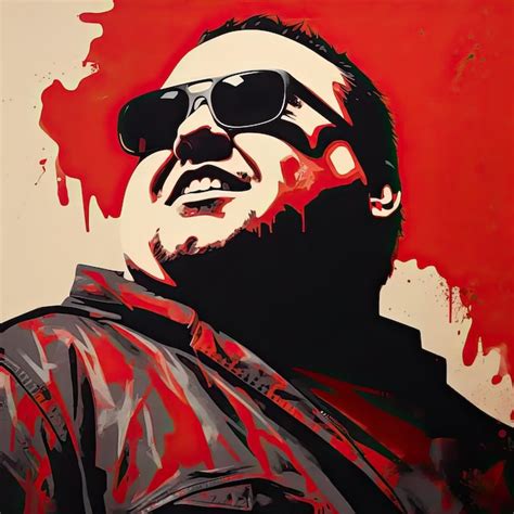 Premium Photo A Painting Of A Man With Sunglasses On