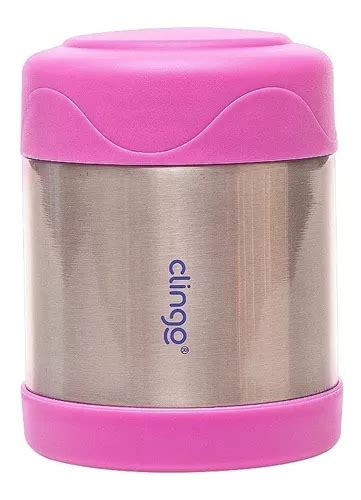 Pote Térmico Infantil 330ml Inox E Rosa Clingo Parcelamento sem juros