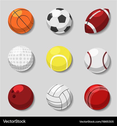 Sports balls cartoon ball set for soccer Vector Image