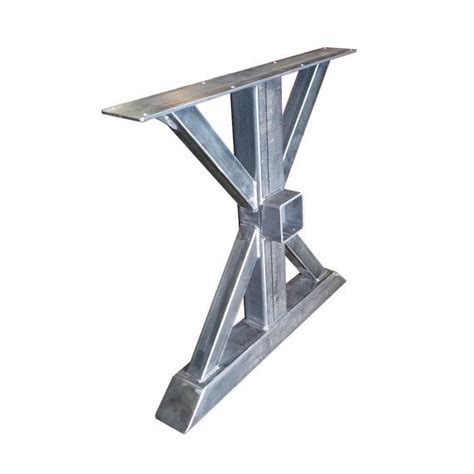 Counter Height Tall Steel Trestle Table Legs With Crossbeam