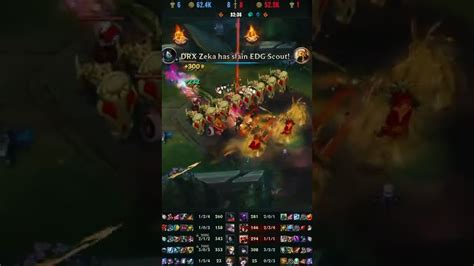 EDG Vs DRX Zeka Akali SoloKill Scout Azir 2022 League Of Legends