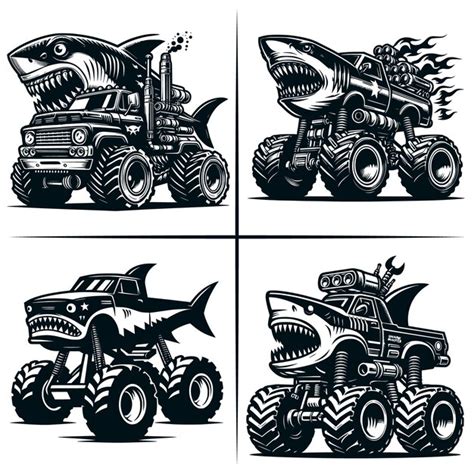 Shark Monster Truck Svg Muscle Car Svg X Off Road Vehicle Shark