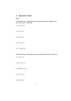 Math 2 Quadratic Formula and Completing the Square by MissMathMajor