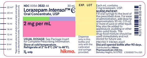 Dailymed Lorazepam Solution Concentrate