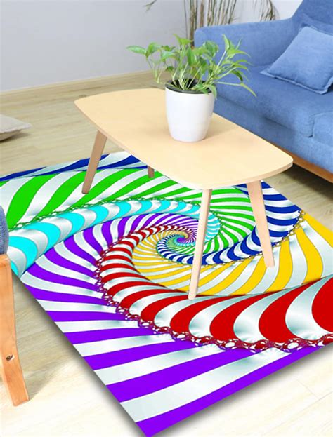 3D Vortex Carpet Bottomless Hole Optical Illusion Area Rug Floor Door