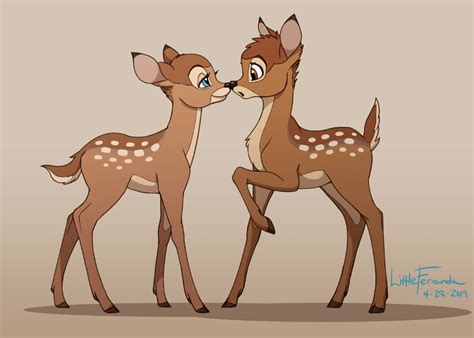 Bambi And Faline Redrawn 2019 By Littlefernanda On Deviantart Bambi Disney Disney Fan Art