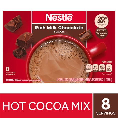 Nestle Hot Cocoa Rich Milk Chocolate Flavored Mix Powder 6 829 Oz 8 Count Box