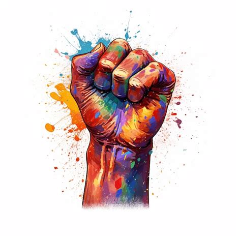 Premium AI Image Painting Of A Fist With Paint Splatters On It