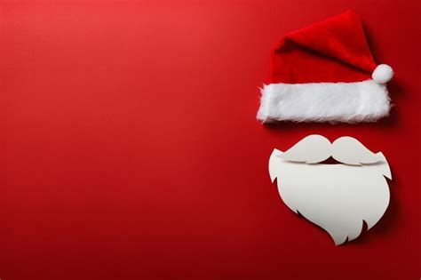 Premium Photo | Santa's hat with a beard and mustache