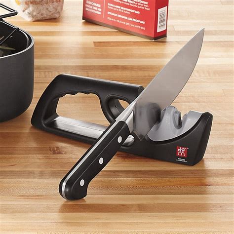 Zwilling 2 Stage Manual Knife Sharpener In Grey Black Artofit