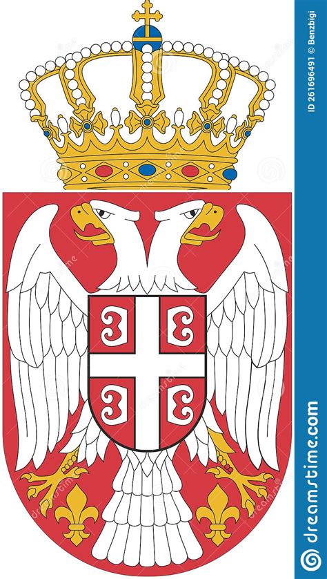 Vector Coat Of Arms Of Serbia Symbol Of The European Slavic State