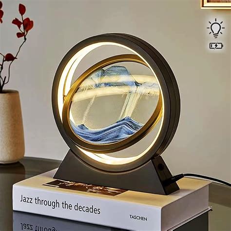 Amazon Neioaas 3D Moving Sand Art Table Lamp 360 Rotating