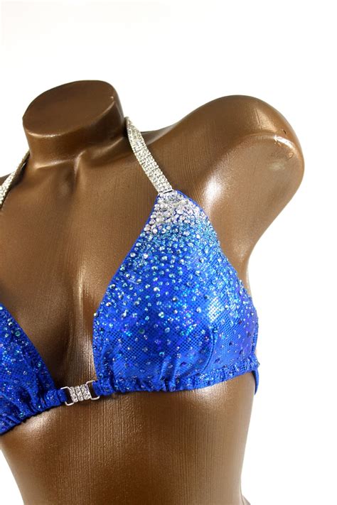 Npc Ifbb Competition Bikini Royal Blue Ab Bikini Suit Custom Etsy