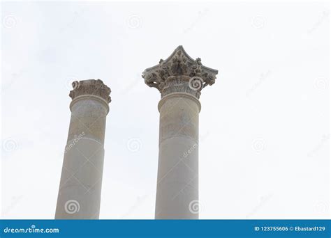 Greek Ionic Column stock photo. Image of ancient, black - 123755606