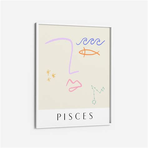 Pisces Art Print | Zodiac Art Print astrology Poster Wall Art – THE ...