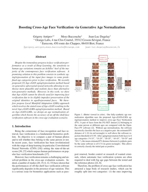 PDF Boosting Cross Age Face Verification Via Generative Age Normalization