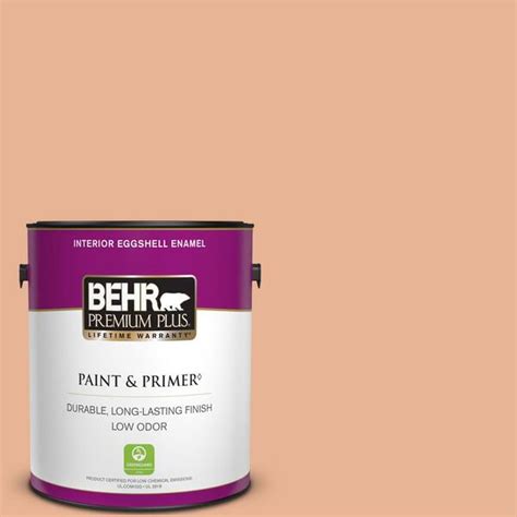 BEHR PREMIUM PLUS 1 Gal M210 4 Peach Shortcake Eggshell Enamel Low