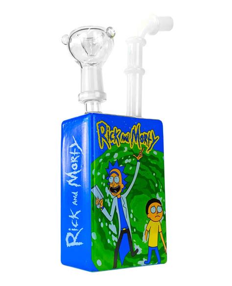 Rick And Morty Juice Box Glass Oil And Herb Bong Kazam Headshop