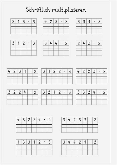 Lernstübchen Einführung der schriftlichen Multiplikation