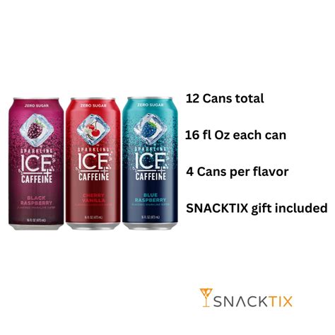 Sparkling Caffeine Sparkling Water 3 Flavors Cans Black Raspberry