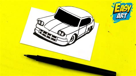 🟢 DIBUJOS 3D 🟡 Como Dibujar un CARRO 3D - Auto - Coche - How to Draw a ...