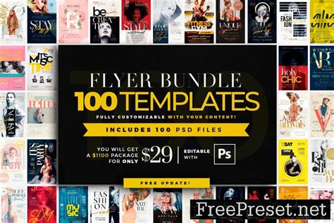 100 PSD (Adobe Photoshop) Flyer Bundle - Mega Pack