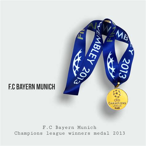 Bayern Munich Champions League Winners Medal - 2013 - Golden Soccer ...