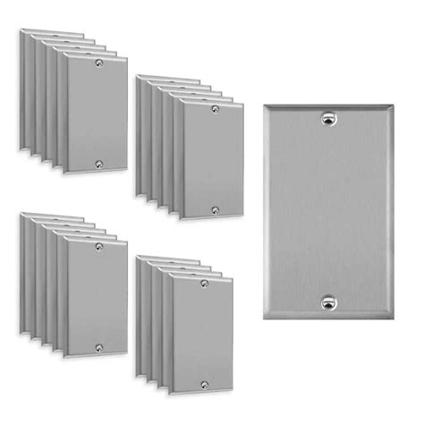 Enerlites 1 Gang Stainless Steel Blank Plate Metal Wall Plate Standard